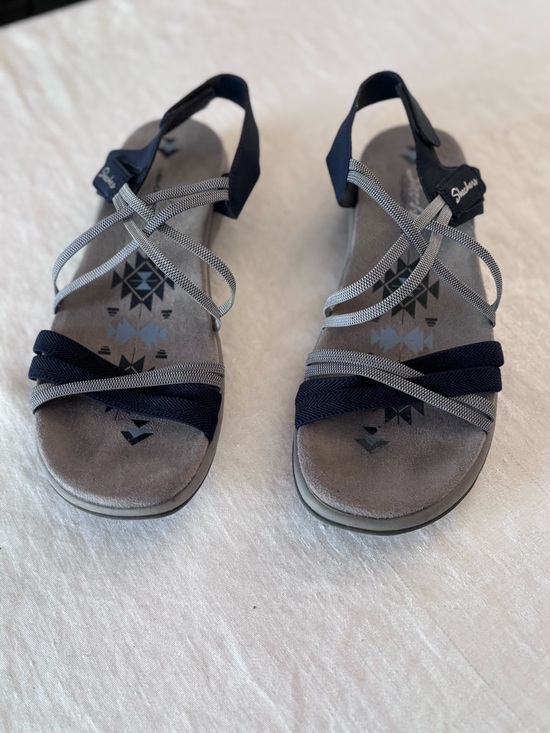 Skechers Shoes - Skechers Women's Navy and Gray Strappy Sandals